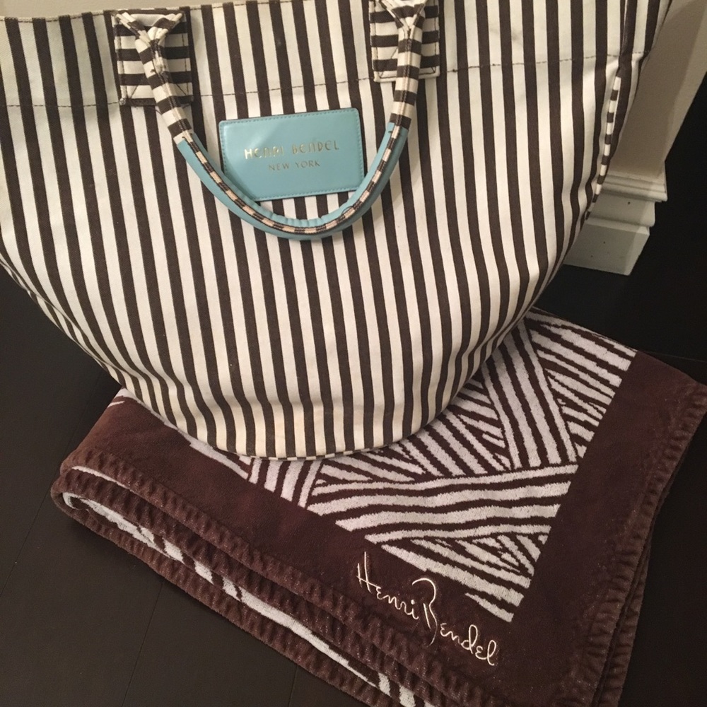 Henri bendel beach bag and matching towel